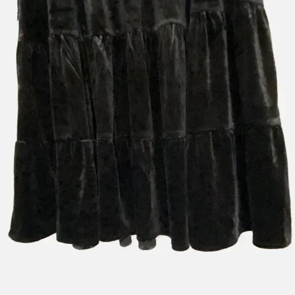 Lucy Paris Melissa Black Velvet Tiered Babydoll Dress - Picture 6 of 16